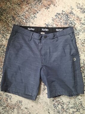 Hurley Men's Slate Blue Flat Front Shorts